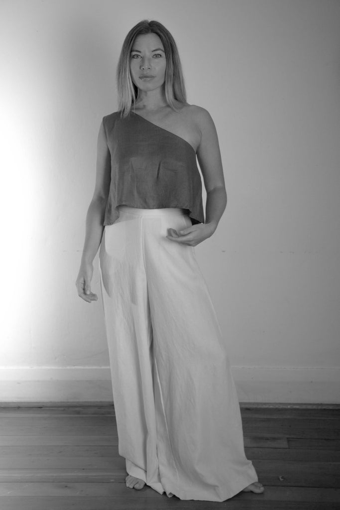 Gabi Pant - Ecru Linen Lyocel