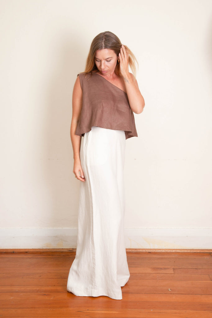 Gabi Pant - Ecru Linen Lyocel