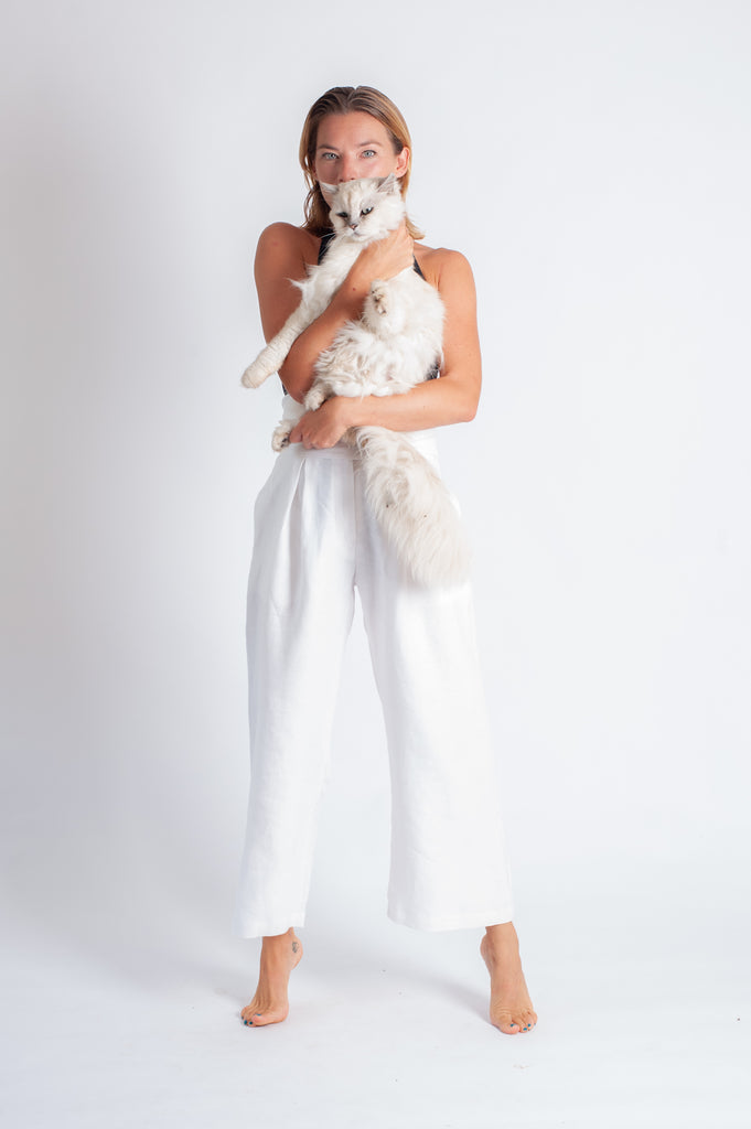 Lore Pant - White Luxe Linen