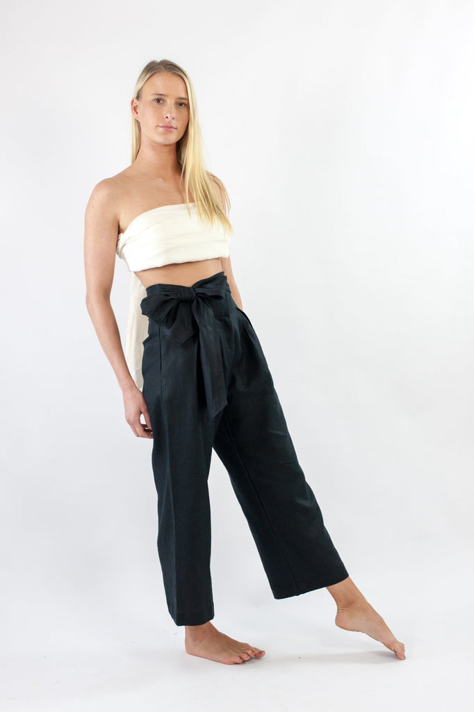 Lore Pant - Black Luxe Linen