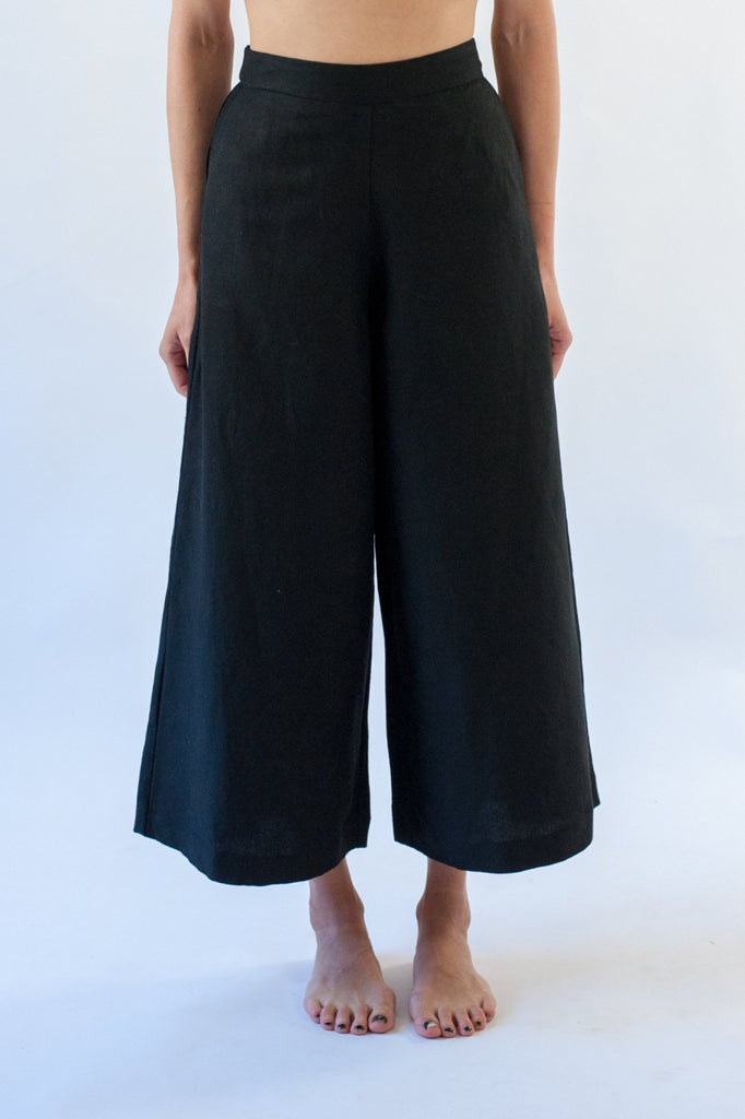 Romy Culotte - Black Linen Mix