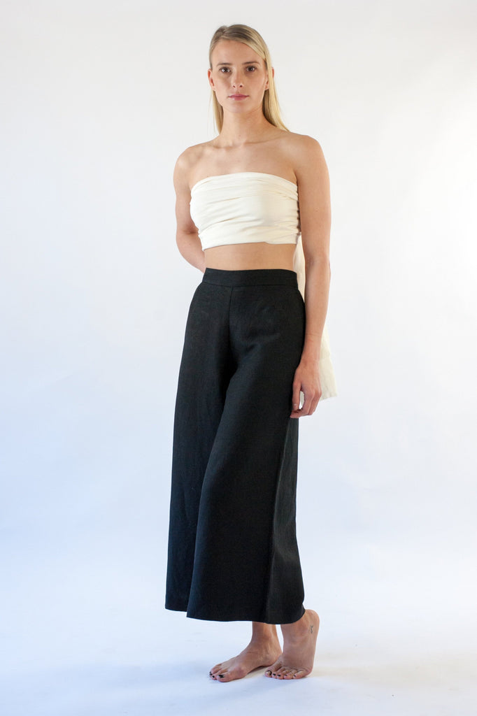 Romy Culotte - Black Linen Mix