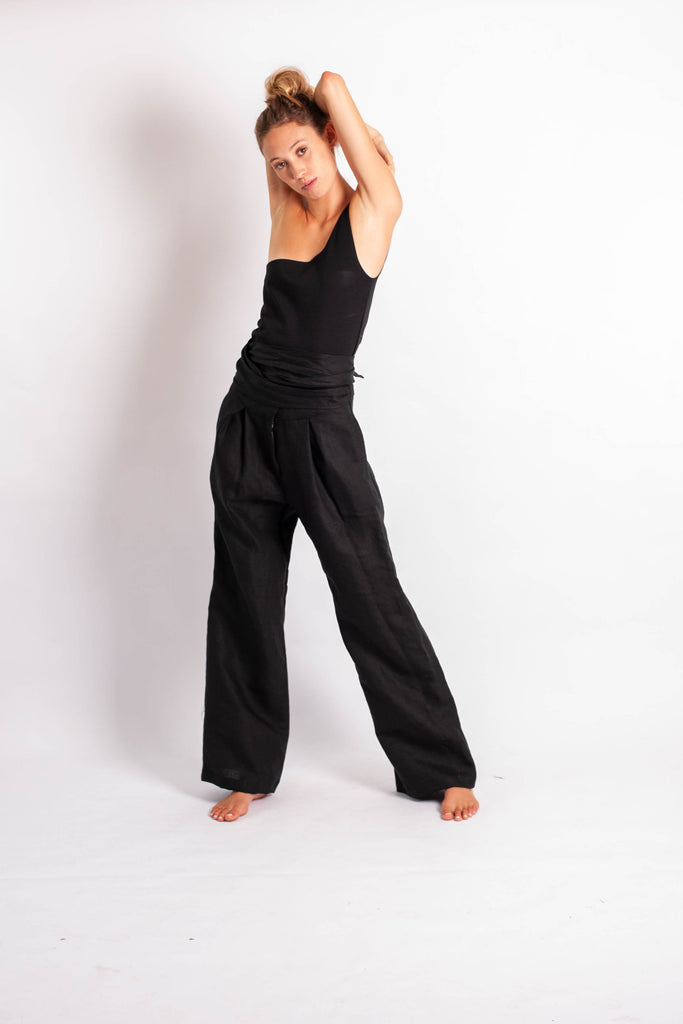 Lore Pant - Black Luxe Linen