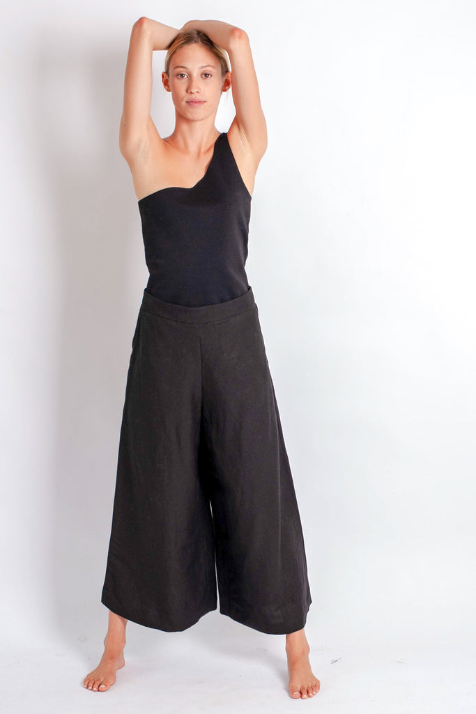 Romy Culotte - Black Linen Mix