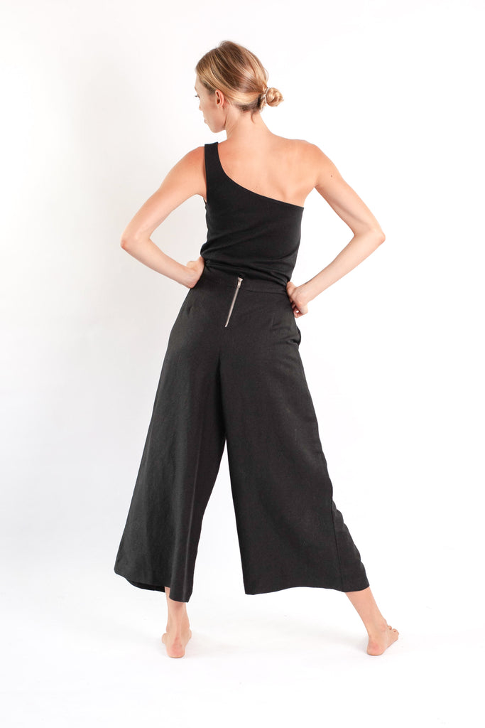 Romy Culotte - Black Linen Mix