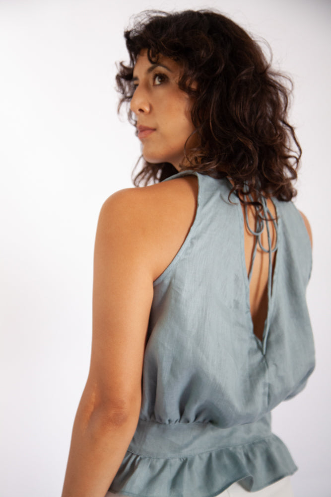 Lana Top - Seafoam Light Linen