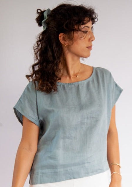 Josiane Top - Seafoam Light Linen