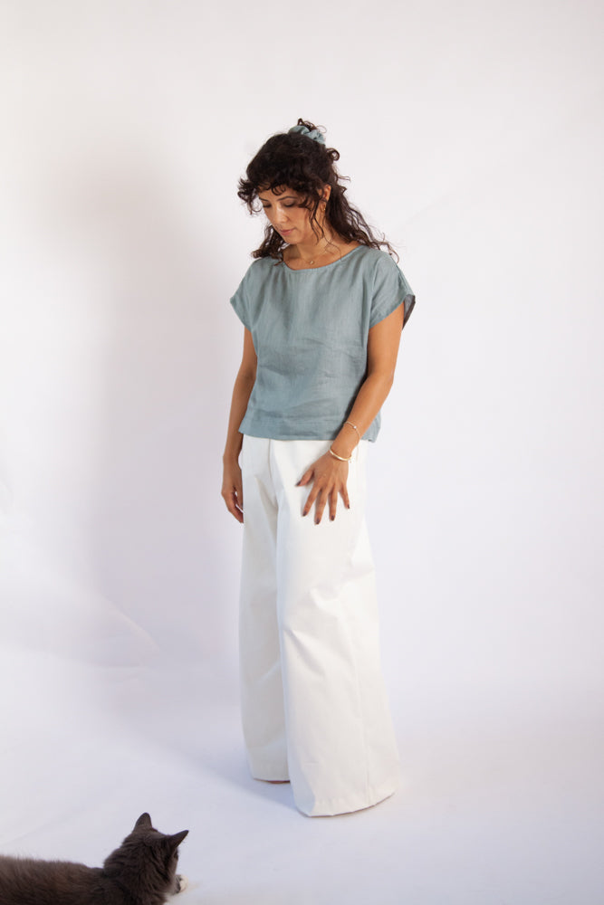Josiane Top - Seafoam Light Linen