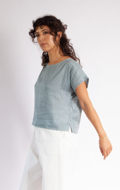Josiane Top - Seafoam Light Linen
