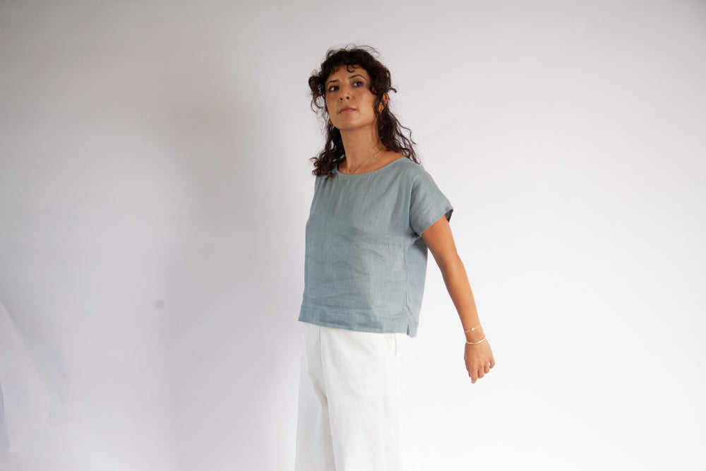 Josiane Top - Seafoam Light Linen