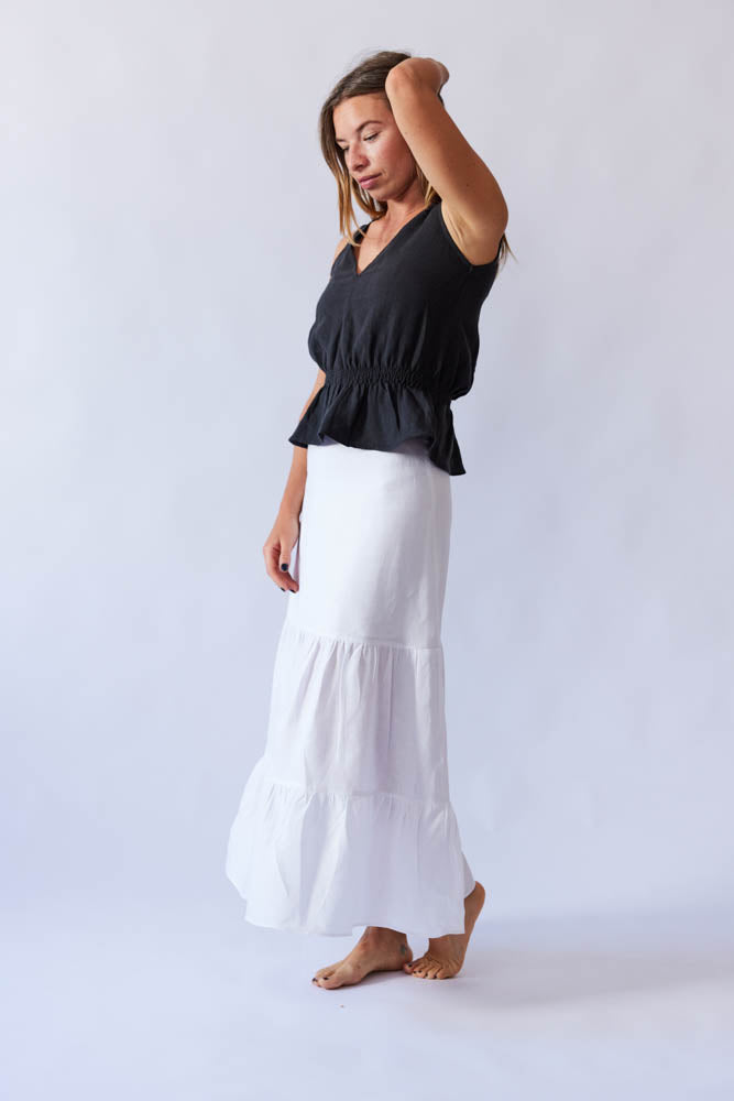 Lani Top - Black Antique Linen