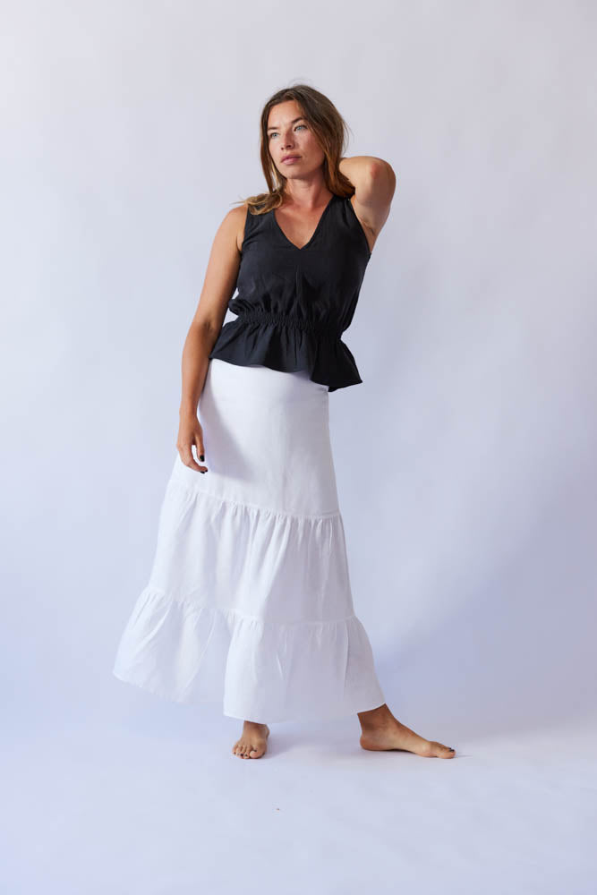 Lani Top - Black Antique Linen