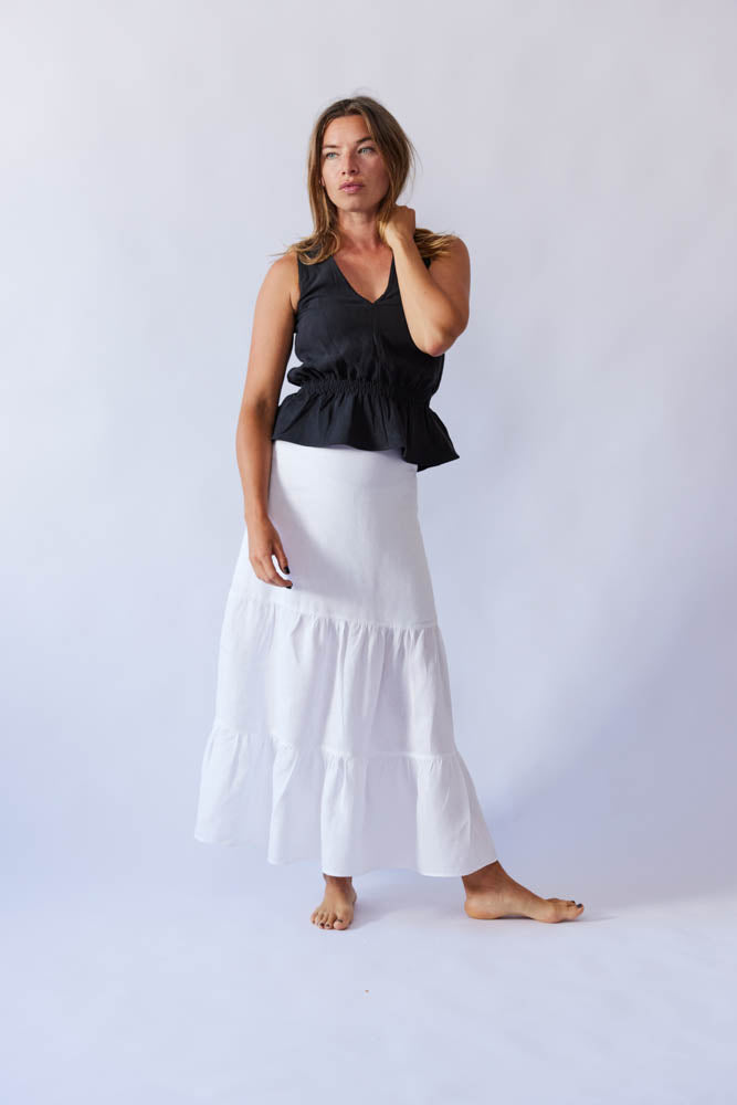 Lani Top - Black Antique Linen