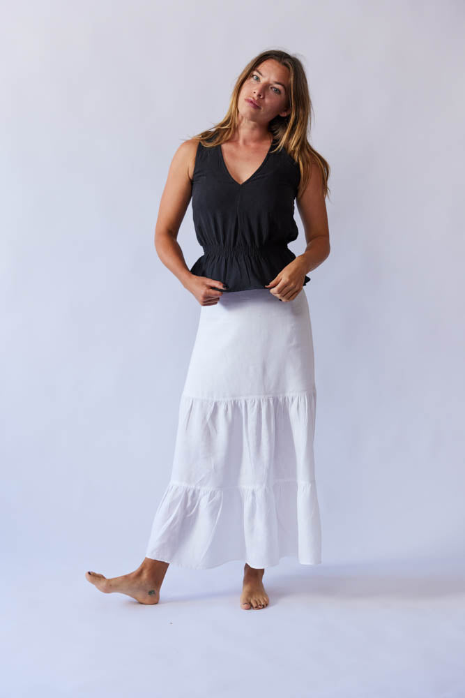 Lani Top - Black Antique Linen