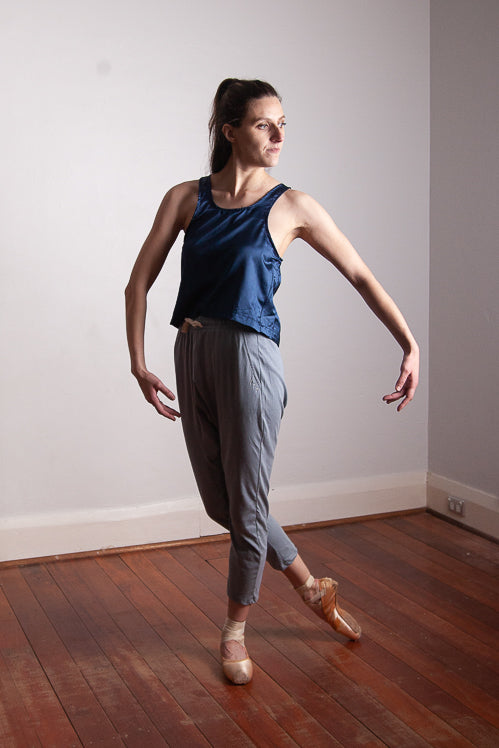 Edel Tank - Teal Silk Cotton Sateen