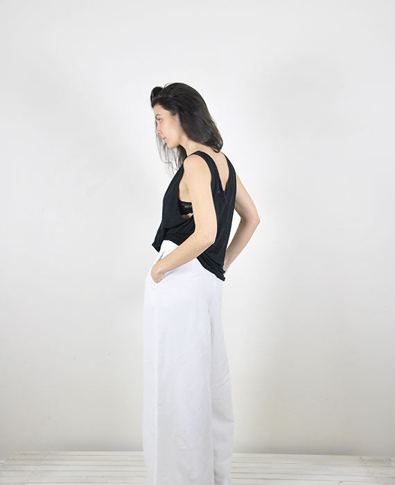 Gab Pant - White Linen Mix
