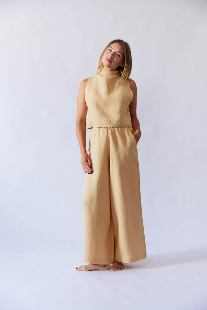Mona Pant - Sand Antique Linen