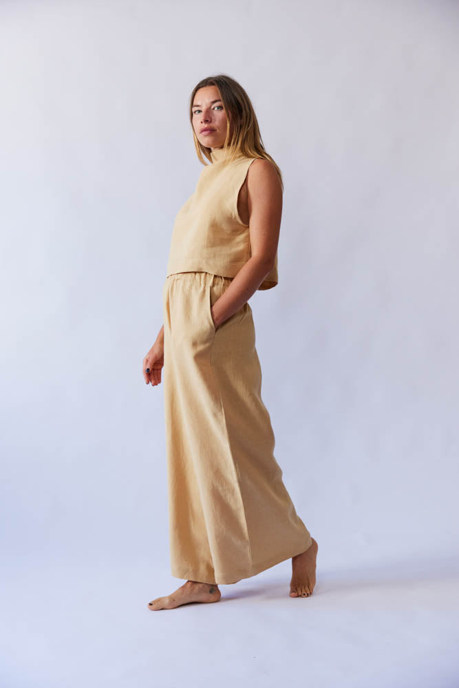 Mona Pant - Sand Antique Linen