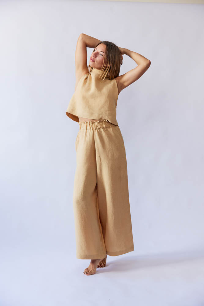 Mona Pant - Sand Antique Linen