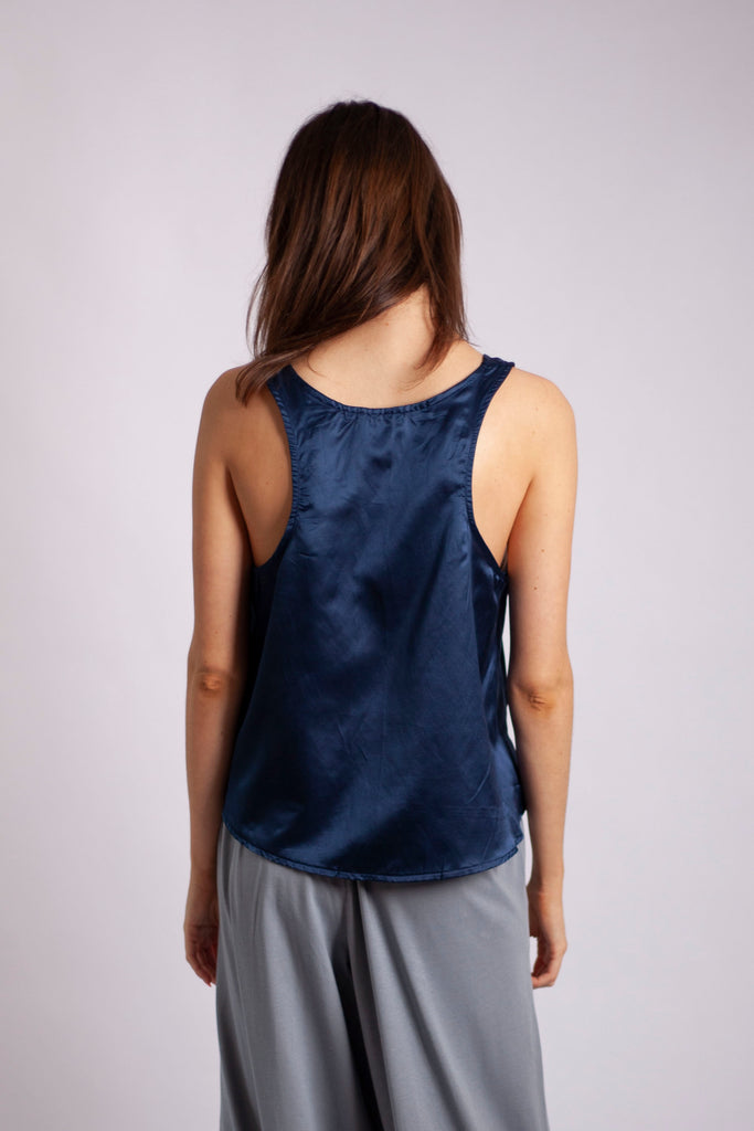 Edel Tank - Teal Silk Cotton Sateen
