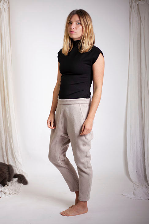 Hadley Pant Rose-Écru Wool Melton