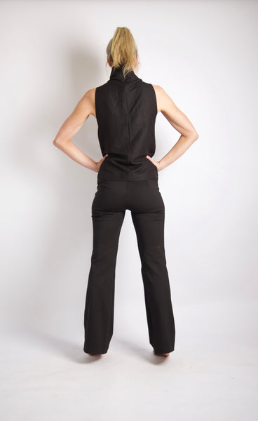 Ella Flare Pin Tuck Pant - Black Stretch Ponte – scout, the