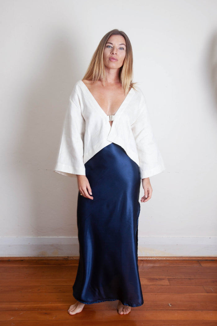 Kimmi Crop Kimono Jacket - Ecru