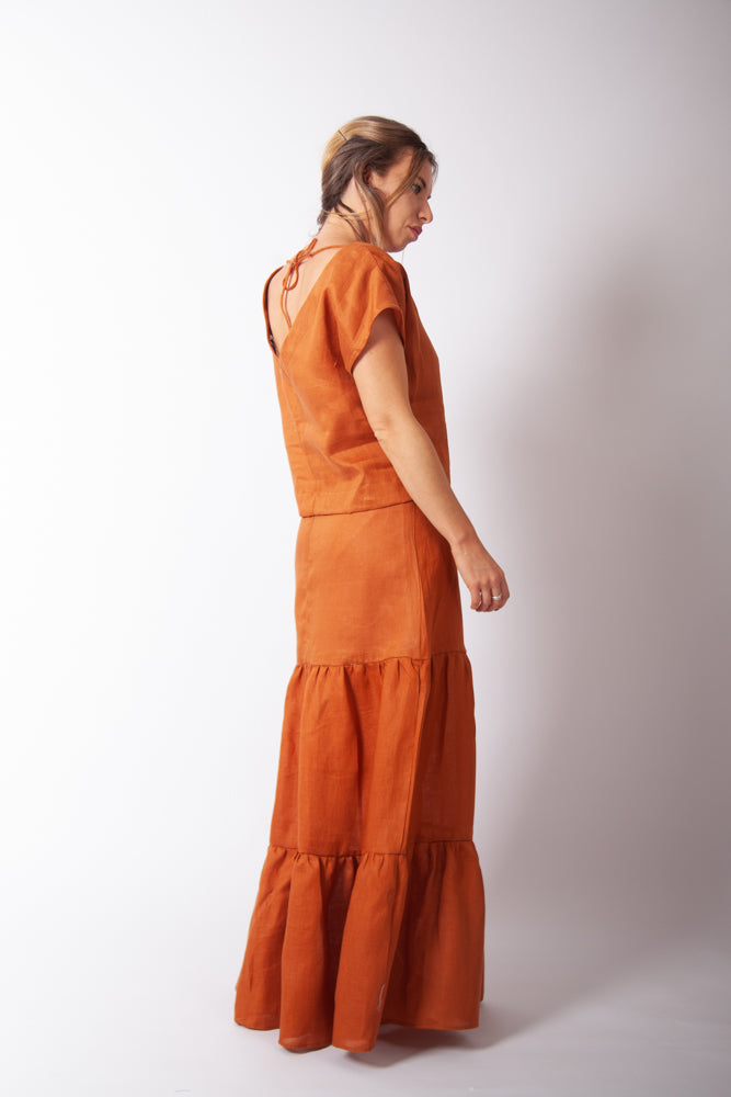 Willow Skirt - Terracotta Linen