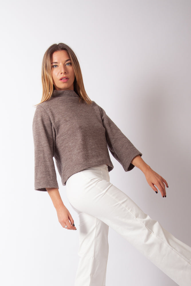 Tahli Jumper - Taupe Wool Linen