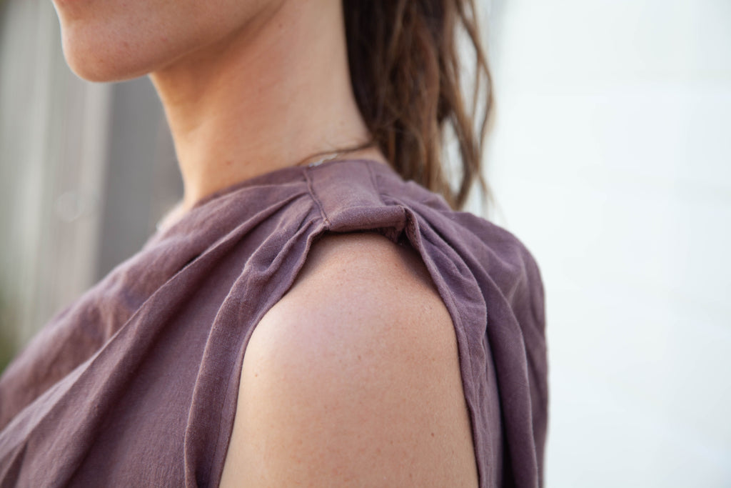 Tia Top - Chocolate Linen