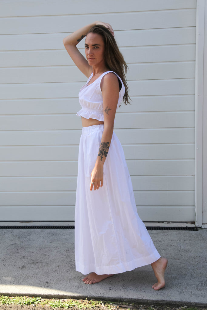 Brady Skirt - White Pima Cotton