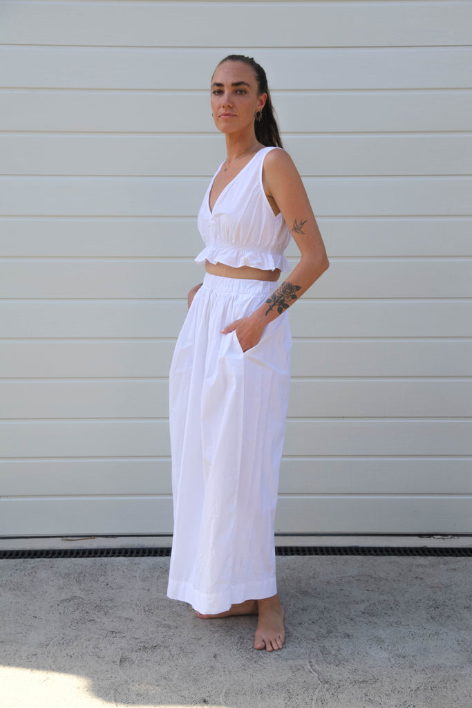 Brady Skirt - White Pima Cotton