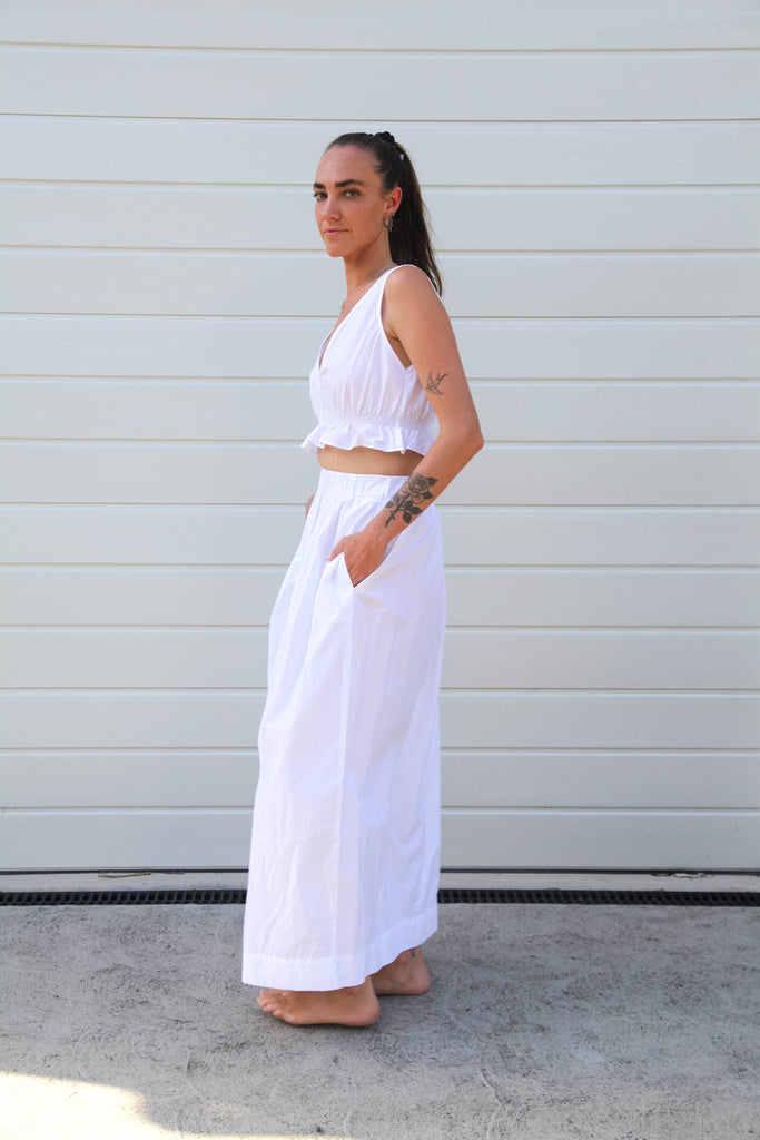 Brady Skirt - White Pima Cotton