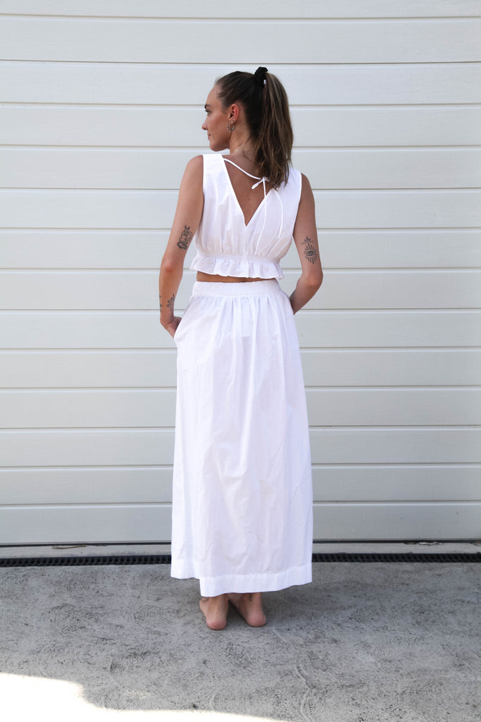 Brady Skirt - White Pima Cotton