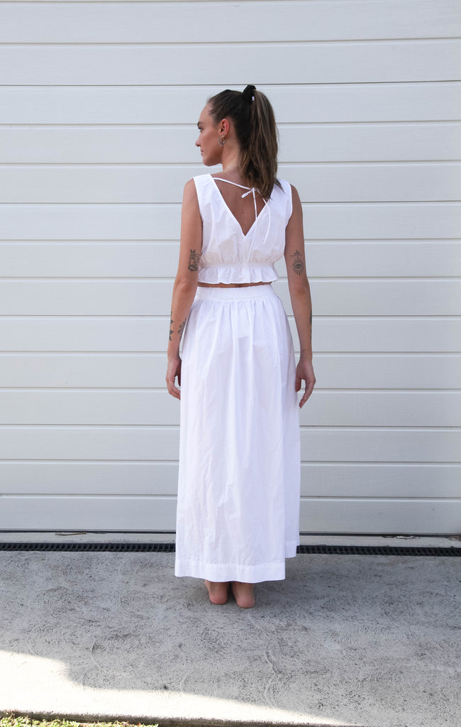 Brady Skirt - White Pima Cotton