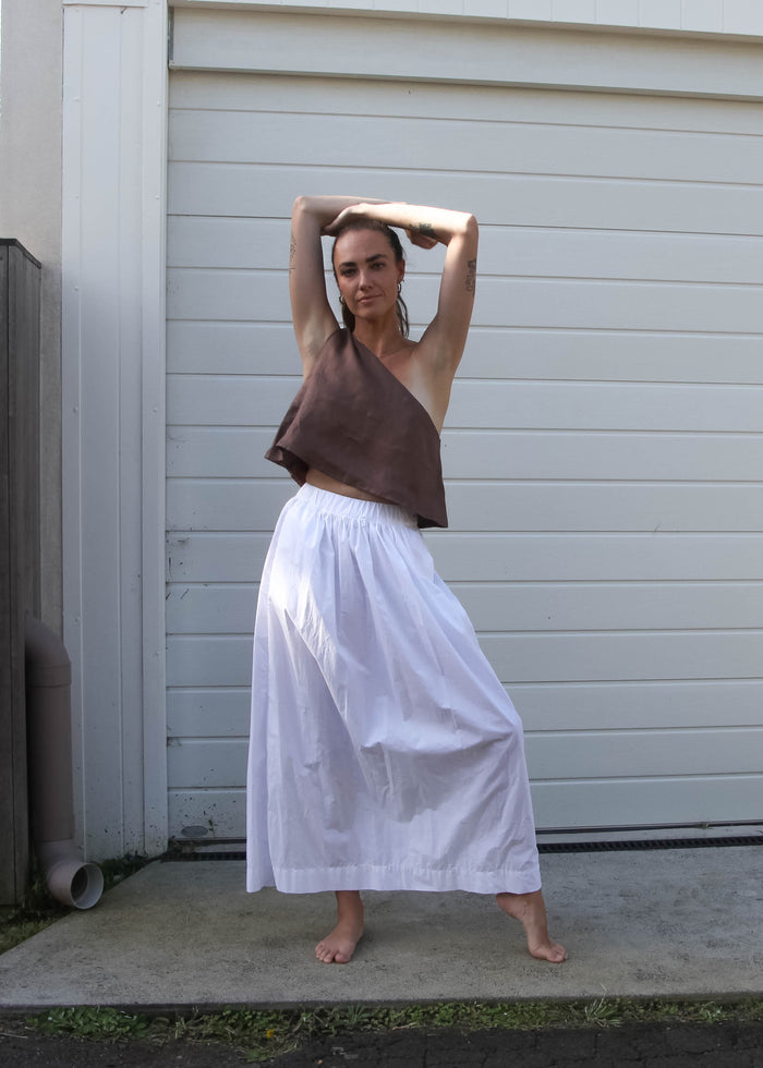 Unis Top - Chocolate Linen Twill