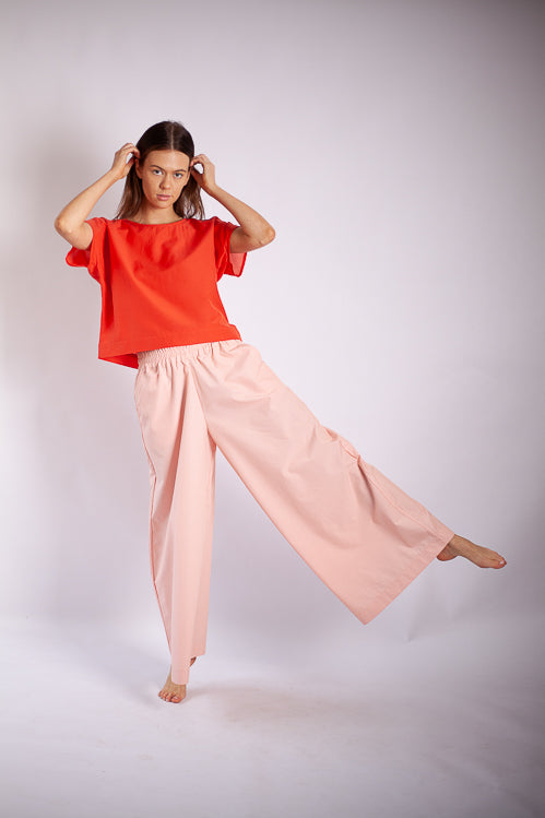 Josi Tee - Coral Silk Cotton Voile