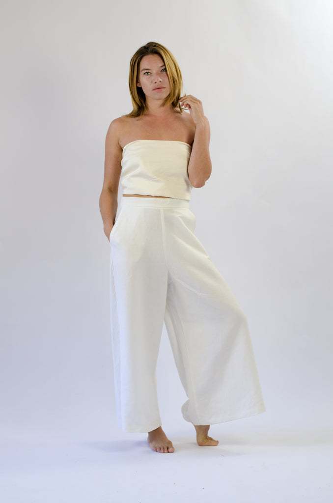 Romy Culotte - White Linen Mix