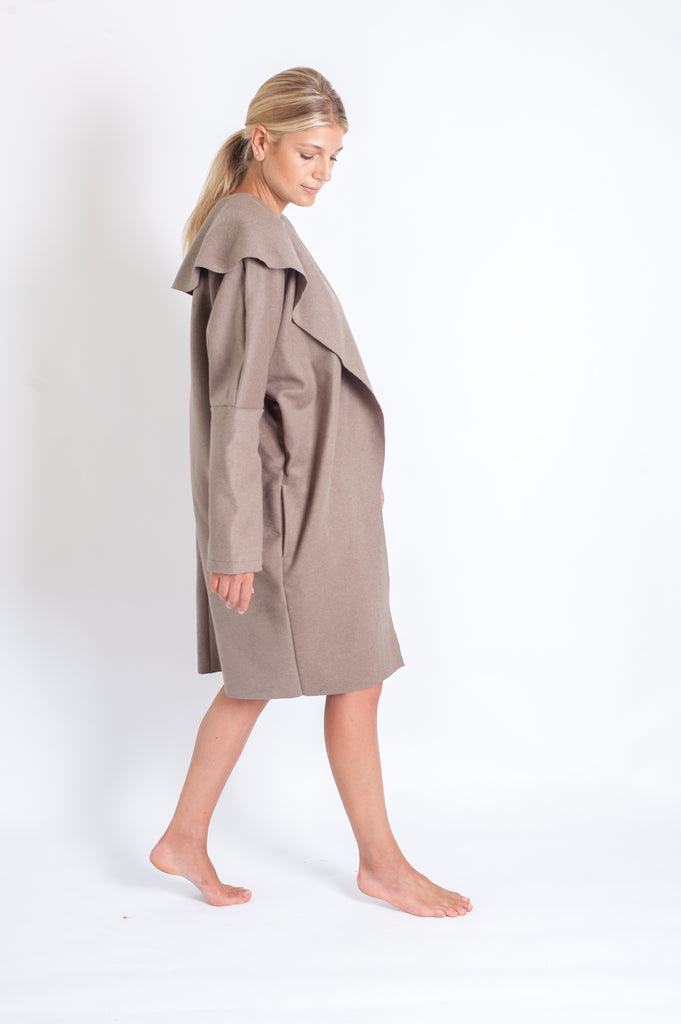 Kalle Coat - Mushroom Wool Mix Felt