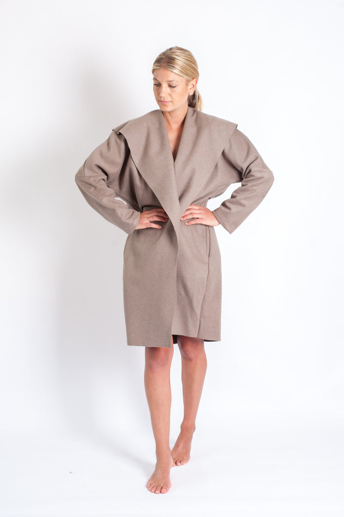 Kalle Coat - Mushroom Wool Mix Felt