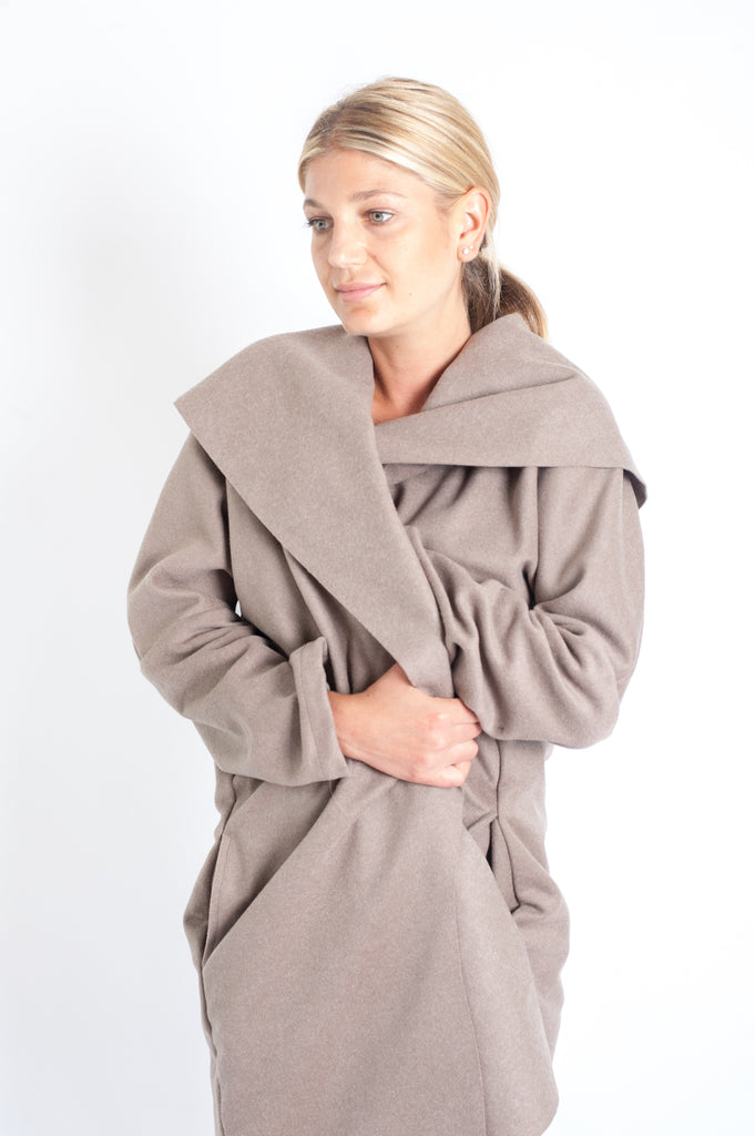 Kalle Coat - Mushroom Wool Mix Felt