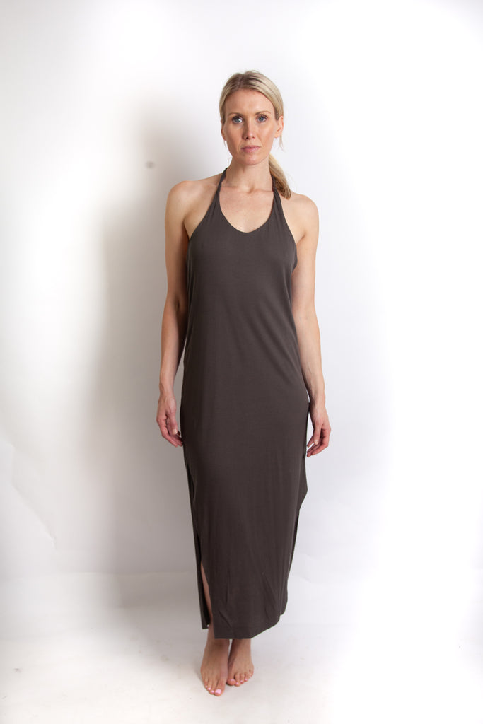 Ohla Dress - Olive Organic Cotton Rib Jersey