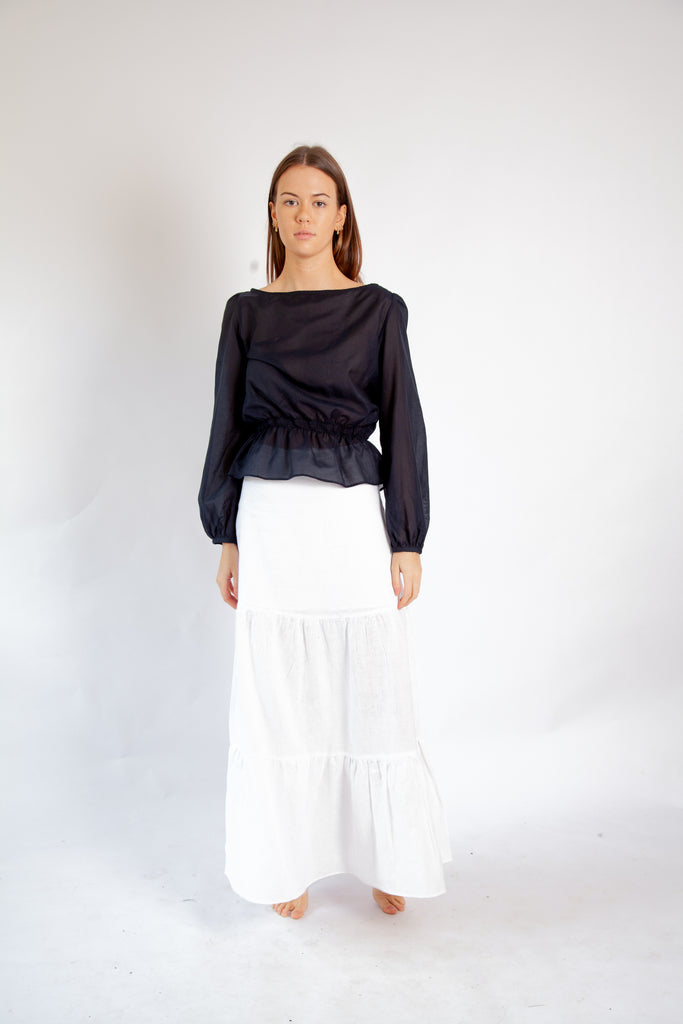 Willow Skirt - White Linen