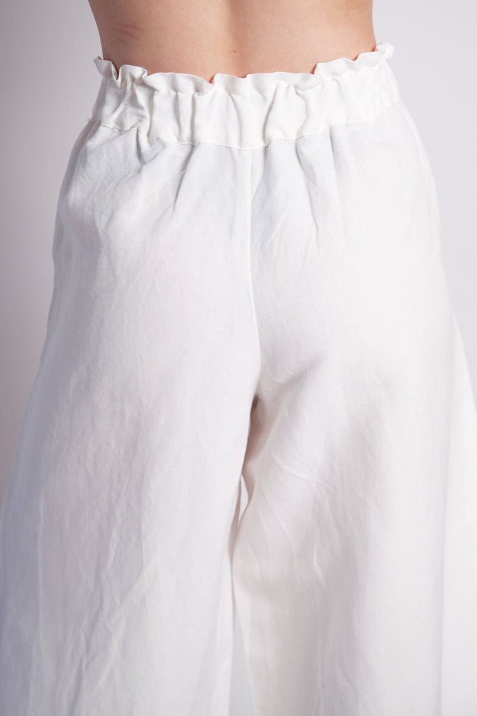 Mona Pant - White Linen Mix
