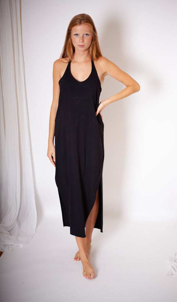 Ohla Dress - Black Organic Cotton Jersey