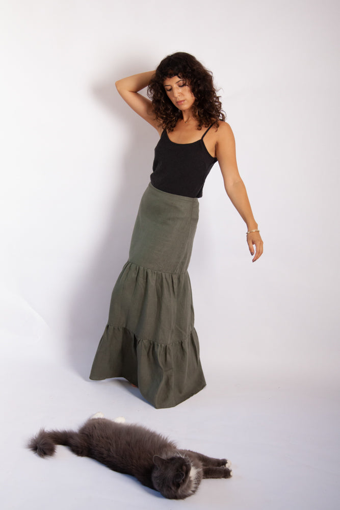 Willow Skirt - Sage Linen