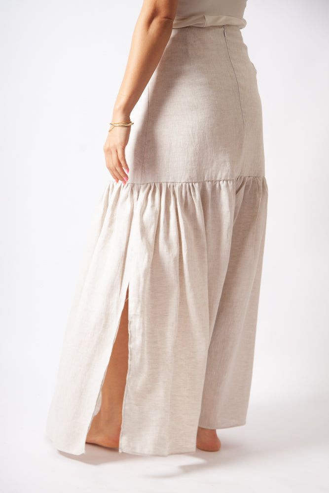 Milla Skirt - Natural Linen