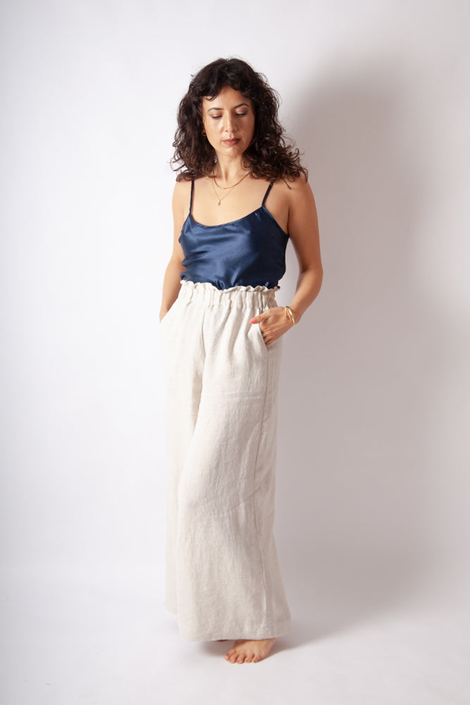 Ava Cami - Petrel Silk Cotton Sateen