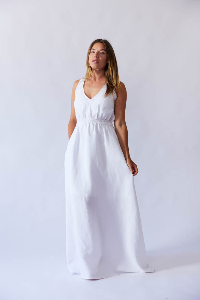Lani Dress - White Antique Wash Linen scout, the label Lani Dress - White Antique Wash Linen scout, the label