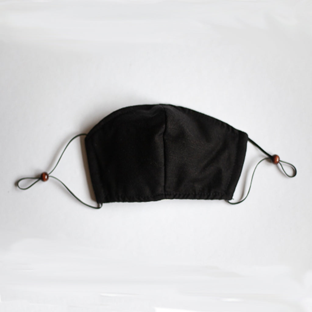 Face Mask - Black Linen Mix